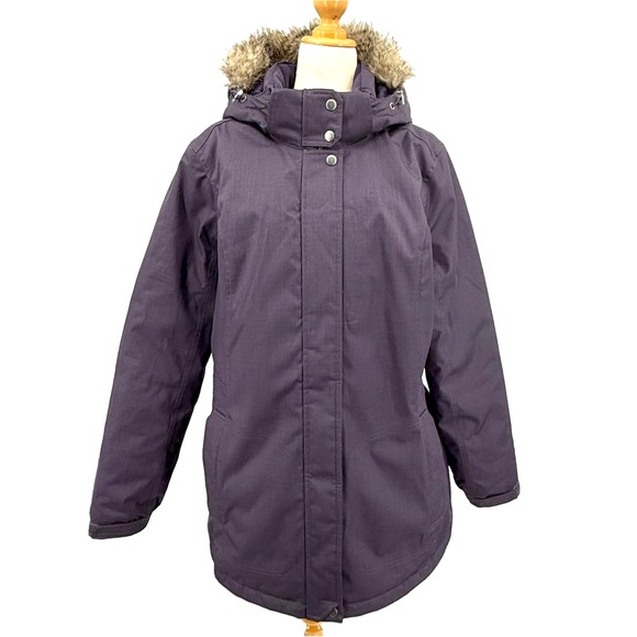 Eddie Bauer Womens Winter Coat XL Plum Goose Down Weatheredge EB600 Seam Sealed - Picture 2 of 8